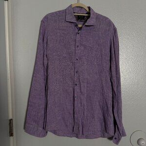 Sand Copenhagen Long-Sleeve Linen Purple Shirt
